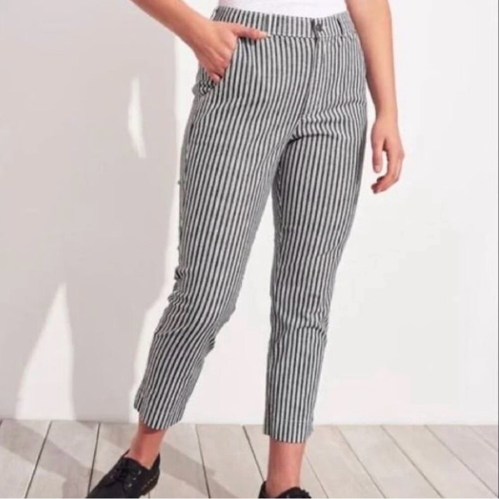 Hollister Striped Black and White Pants